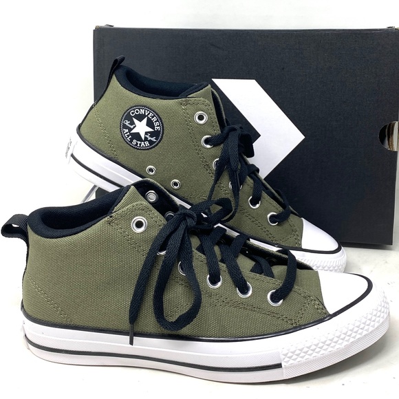 Converse Shoes - Converse Chuck Taylor Malden Street Mid Khaki Women Kid Size Shoe Canvas A05396F